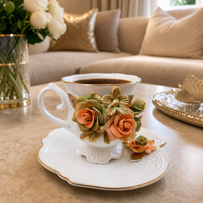 Royal Rose El Yapımı Türk Kahvesi Fincanı